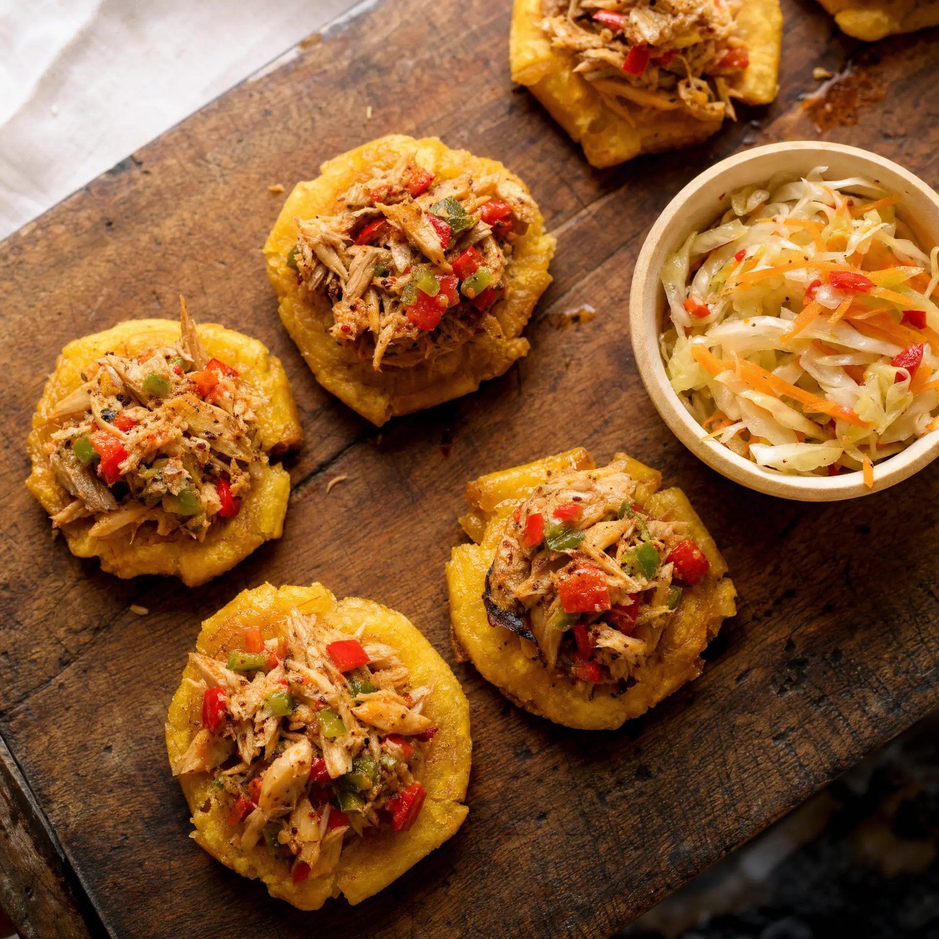 Chiktay served on fried plantains